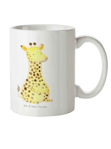 Mr. & Mrs. Panda Kindertasse Giraffe Zufrieden ohne Spruch in Weiß