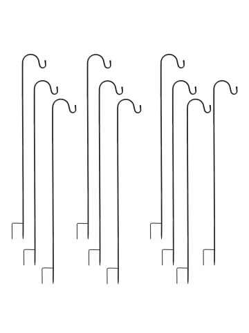 MARELIDA 10x Gartenspieß für Laternen Deko Gartenstecker 60-120cm Schäferhaken