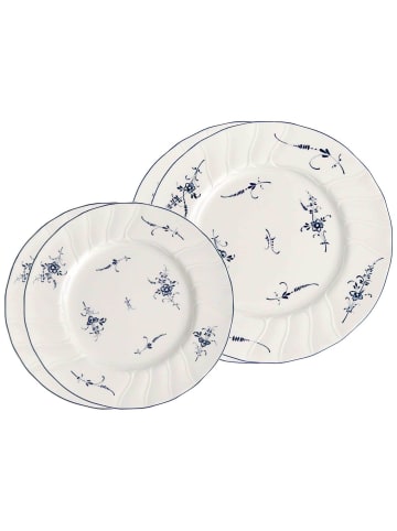 Villeroy & Boch 4-tlg. Teller-Set Vieux Luxembourg in Weiß-Blau – in weiß-blau