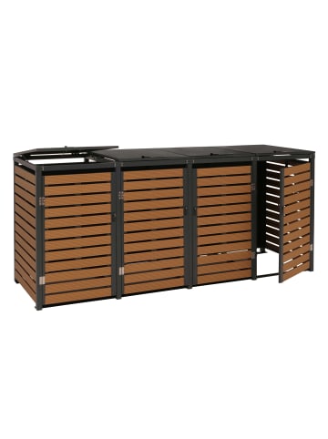 MCW 4er Mülltonnenverkleidung K14, Teak-Optik