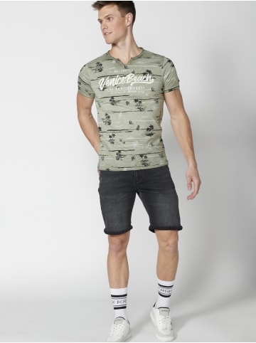 KOROSHI Kurzarm T-Shirt in khaki