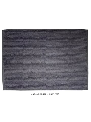 Framsohn 2er Set: Zwirnfrottier BIO Badevorleger "OCEAN" in Anthrazit (L) 70 x (B) 50 cm