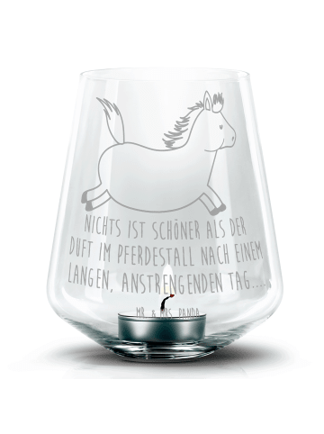 Mr. & Mrs. Panda Windlicht Pferd Springen mit Spruch in Transparent