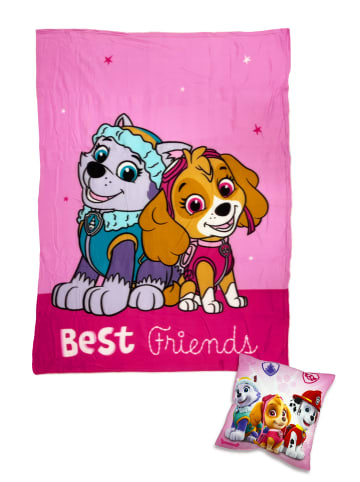 Paw Patrol 2 tlg. Set: Kissen und Decke in Pink