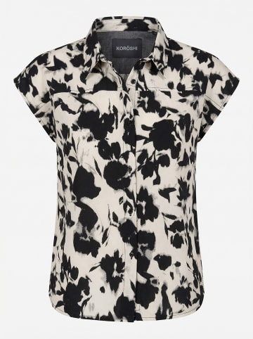 KOROSHI Kurzärmelbedrucktes Hemd für Frauen in Schwarz