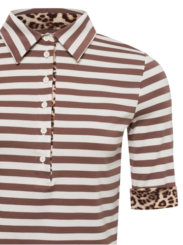 MARC CAIN SPORTS  T-Shirt in schoko weiß - 0001