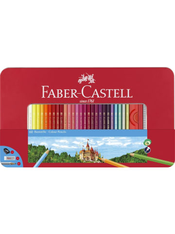 Faber-Castell Buntstift hexagonal sortiert Packung mit 60 Stück Metalletui