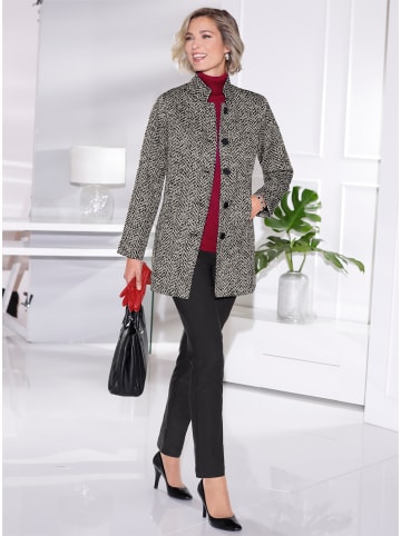 Sieh an! Boucléjacke in schwarz-weiß-gemustert