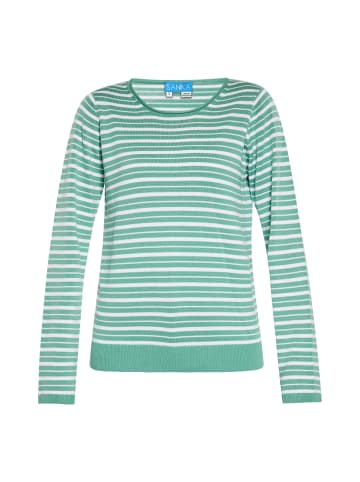 SANIKA Damen Pullover in HELLGRÜN WEISS