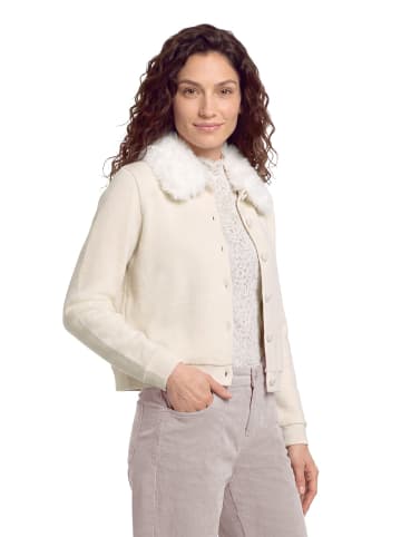 CARTOON Shirtjacke mit Kunstfellkragen in Light Beige Melange