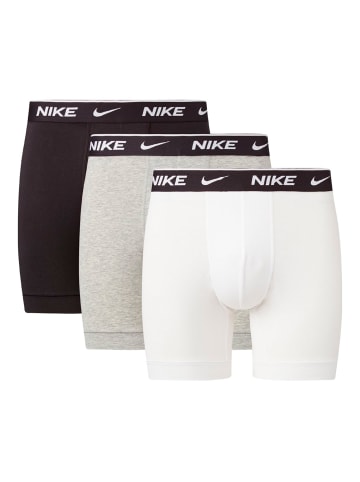 Nike Boxershorts Everyday Cotton Stretch Boxer Brief 3P in White/Grey Heather/Black