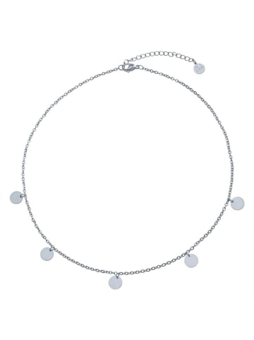 Steel_Art Halskette Damen Kreise poliert in Silberfarben Poliert