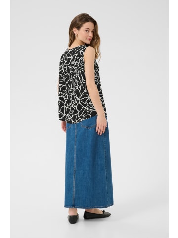 Kaffe Bluse ärmellos KAciara Regular fit in Black Deep W. Chalk Print