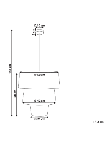 Beliani Pendelleuchten PREMAT in /Schwarz - (W) 50 x (H) 141 x (L) 50 cm