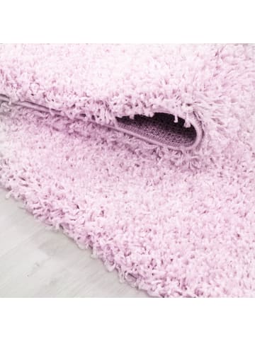 KADIMA DESIGN Teppich Hochflor Shaggy Waschbar Einfarbig RHEIN Strapazierfähig in Pink