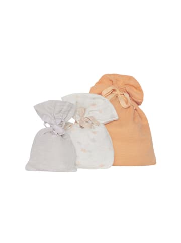leevje Musselin Geschenksäcke 3er Set 'flowers' in multicolored