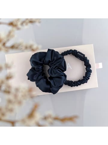 Ailoria DOUX set scrunchies s und m aus seide in schwarz