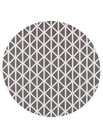 Beliani Outdoorteppich PANAJI in Grau/Weiß - (W) 120 x (L) 120 cm