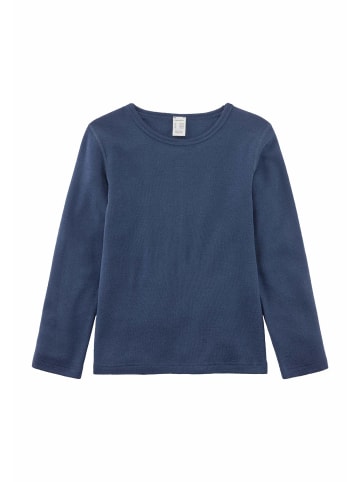 Hessnatur Hessnatur Langarmshirt aus Bio-Merinowolle mit Seide in graphitblau