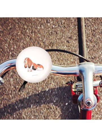 Mr. & Mrs. Panda XL Fahrradklingel Hund Basset Hound ohne Spruch in Weiß