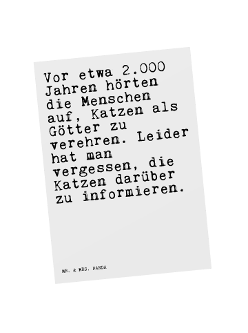 Mr. & Mrs. Panda Ansichtskarte Vor etwa 2.000 Jahren... mit Spruch in Weiß