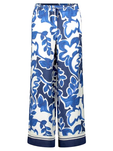 BETTY & CO Schlupfhose mit Print in Weiß/Dunkelblau
