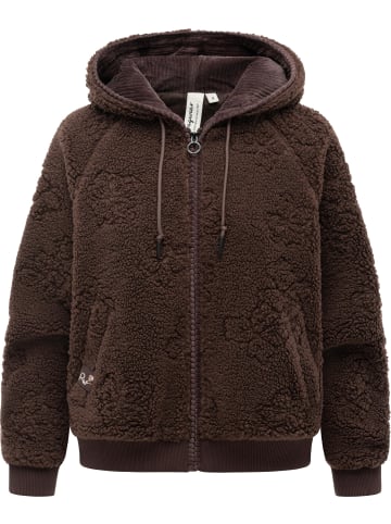 ragwear Plüschjacke Taliana Emboss Y in Dark Choco
