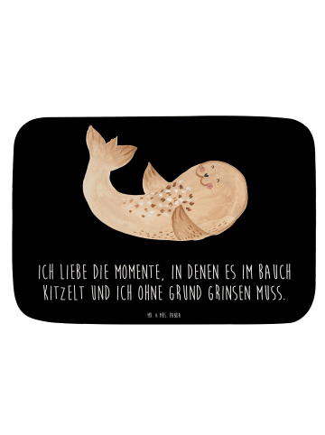 Mr. & Mrs. Panda Badematte Robbe Liegen mit Spruch in Schwarz