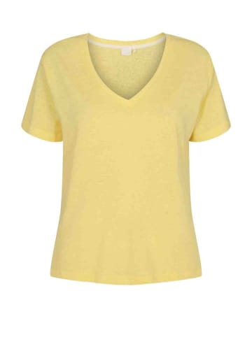 NÜMPH V-Kragen T-Shirt für Damen in gelb