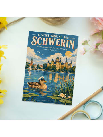 Bildkarte Schloss charmant Design mit Spruch in Weiß