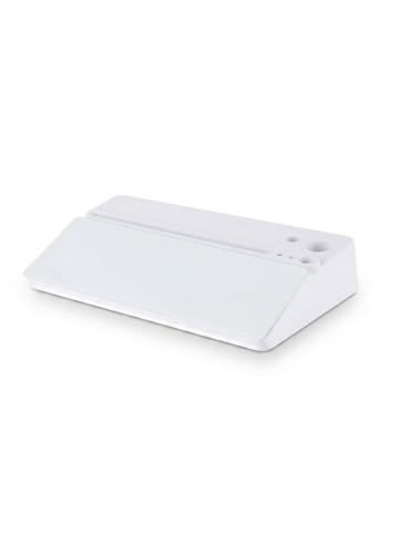 relaxdays Schreibtisch Organizer in Weiß - (B)40 x (H)5,5 x (T)18 cm