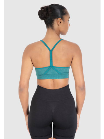 SMILODOX Sport BH Batik Scrunch Icon in Dunkelgrün