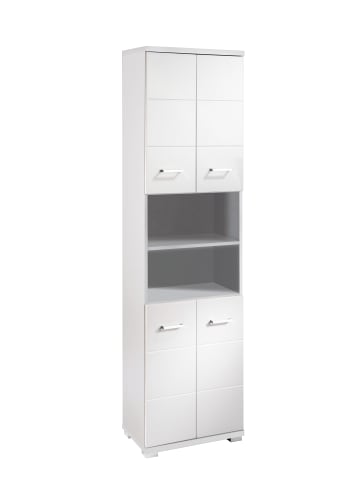 byLiving Bad-Hochschrank NEBRASKA in weiß - B 50, H 192, T 31,5 cm