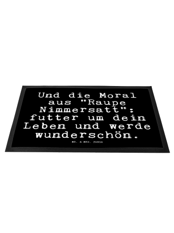 Mr. & Mrs. Panda fußmatte Und die Moral aus... mit Spruch in Schwarz
