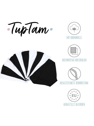 TupTam Mädchen Slips mit Aufdruck 10er Pack in schwarz/weiß