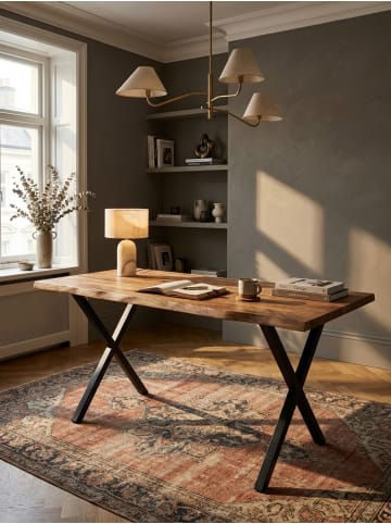KADIMA DESIGN Schreibtisch 160x80x76 cm Massivholz / Metall Computertisch