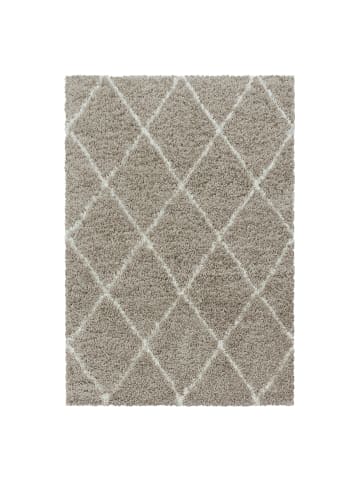 KADIMA DESIGN Teppich Hochflor Shaggy Waschbar Geometrisch DOLOMIT Strapazierfähig in Beige