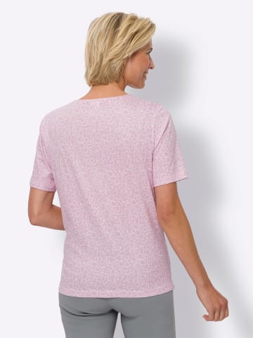 Sieh an! Kurzarm-Shirt in ecru-rosé-bedruckt