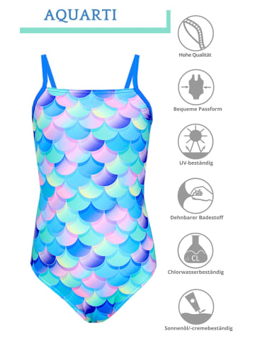 Aquarti Mädchen Badeanzug mit Spaghettiträgern in violett