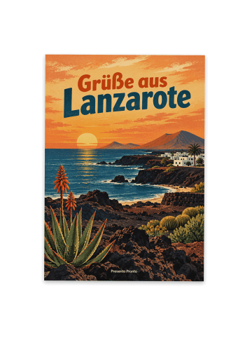 Postkarte Landschaft sonnig Design mit Spruch in Weiß
