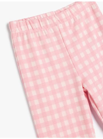 KOTON Hose in Rosa Karomuster