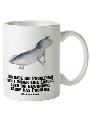 Mr. & Mrs. Panda XL Tasse Axolotl Schwimmen mit Spruch in Weiß