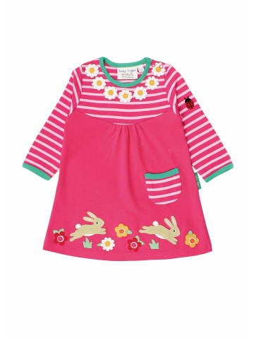 Toby Tiger Jerseykleid mit Hasen Applikation in rosa