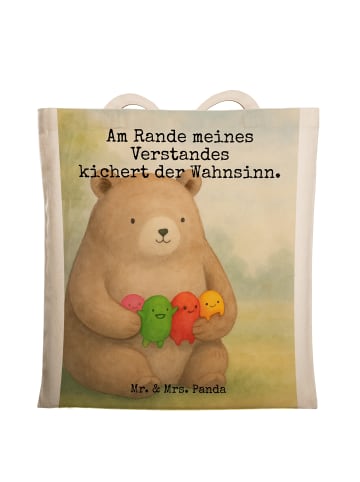 Mr. & Mrs. Panda Tasche Baumwolle Bär Gefühl Design mit Spruch in Weiß