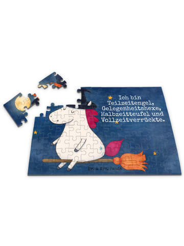 Mr. & Mrs. Panda Puzzle Einhorn Hexe Design mit Spruch in Weiß