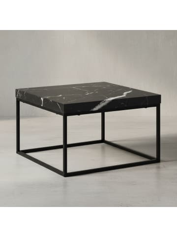 KADIMA DESIGN Couchtisch 60x60x38 cm Sofatisch in Marmor-Optik Modern, in Schwarz