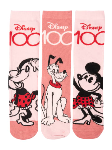 Disney 3er Pack Disney Minnie Mouse Socken Sneaker Strümpfe in rosa