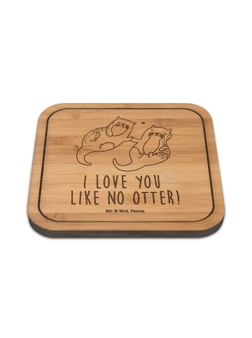 Mr. & Mrs. Panda Flaschenuntersetzer Otter Hände halten mit Spruch in Transparent