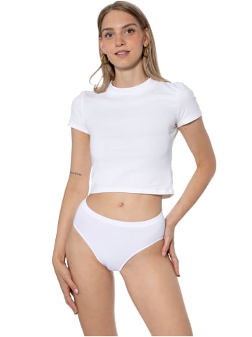 Yenita® 3er Set Slips Microfaser  Bikinislip in weiss
