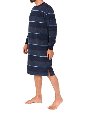 NORMANN Frottee Nachthemd langarm Bündchen - 86932 in marine